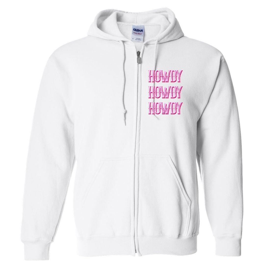 Vintage Howdy Rodeo Western Country Southern Cowgirl Full Zip Hoodie