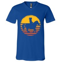 Vintage Horse Riding Equestrian Gift V-Neck T-Shirt