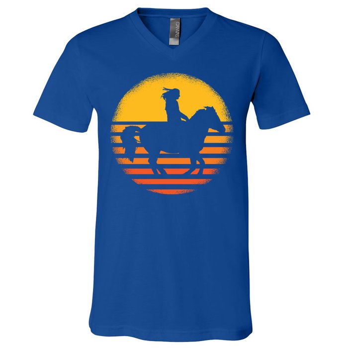 Vintage Horse Riding Equestrian Gift V-Neck T-Shirt