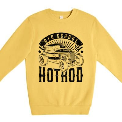 Vintage Hot Rod Old School Retro Speed And Power Gift Premium Crewneck Sweatshirt