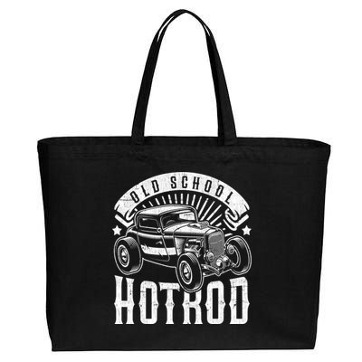 Vintage Hot Rod Old School Retro Speed And Power Gift Cotton Canvas Jumbo Tote