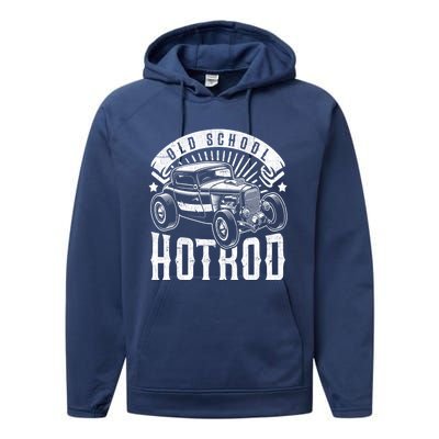 Vintage Hot Rod Old School Retro Speed And Power Gift Performance Fleece Hoodie