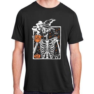 Vintage Halloween Skeleton Ing Coffee Smiling Skull Cool Gift Adult ChromaSoft Performance T-Shirt