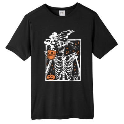 Vintage Halloween Skeleton Ing Coffee Smiling Skull Cool Gift Tall Fusion ChromaSoft Performance T-Shirt