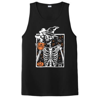 Vintage Halloween Skeleton Ing Coffee Smiling Skull Cool Gift PosiCharge Competitor Tank