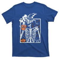 Vintage Halloween Skeleton Ing Coffee Smiling Skull Cool Gift T-Shirt