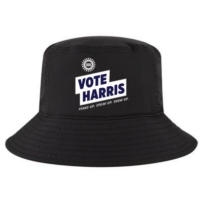 Vote Harris Stand Up Speak Up Show Up Trump Is A Scab Cool Comfort Performance Bucket Hat