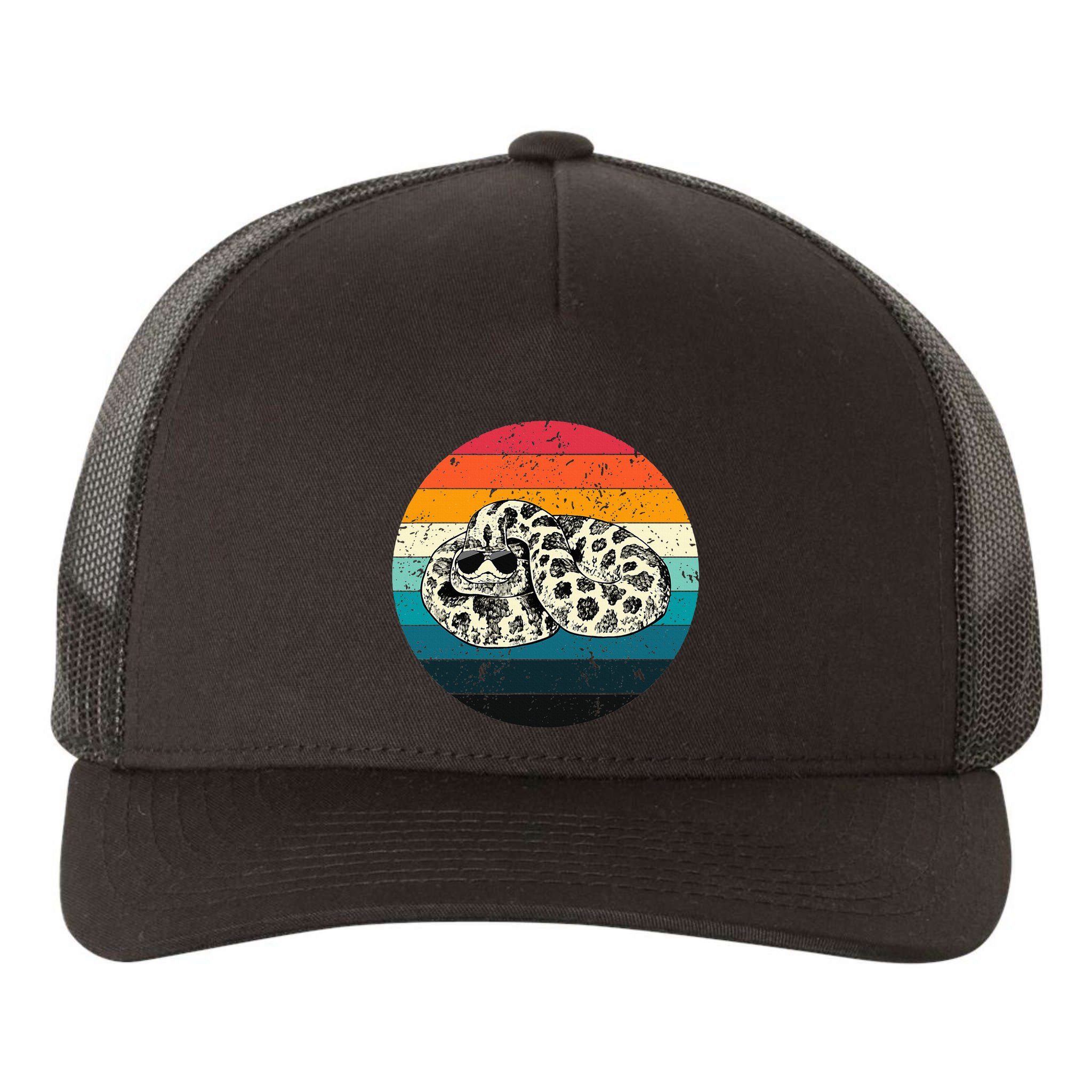 Vintage Hognose Snake with Sunglasses Herpetology Yupoong Adult 5-Panel Trucker Hat