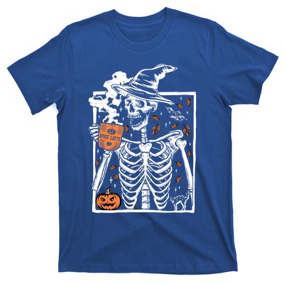 Vintage Halloween Skeleton Ing Pumpkin Spice Latte Cool Gift T-Shirt