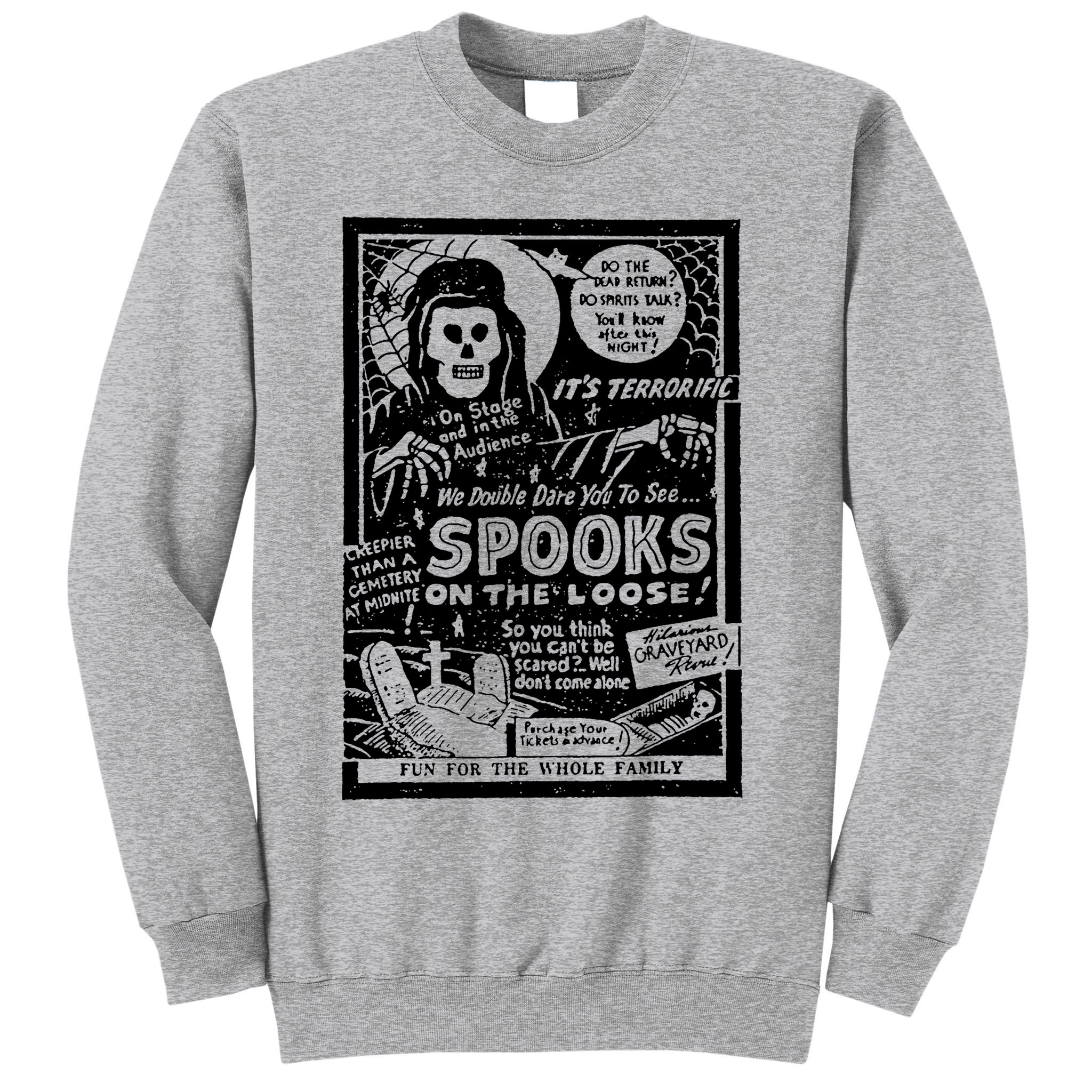 Vintage Halloween Skeleton Horror Movie Midnight Spook Show Sweatshirt