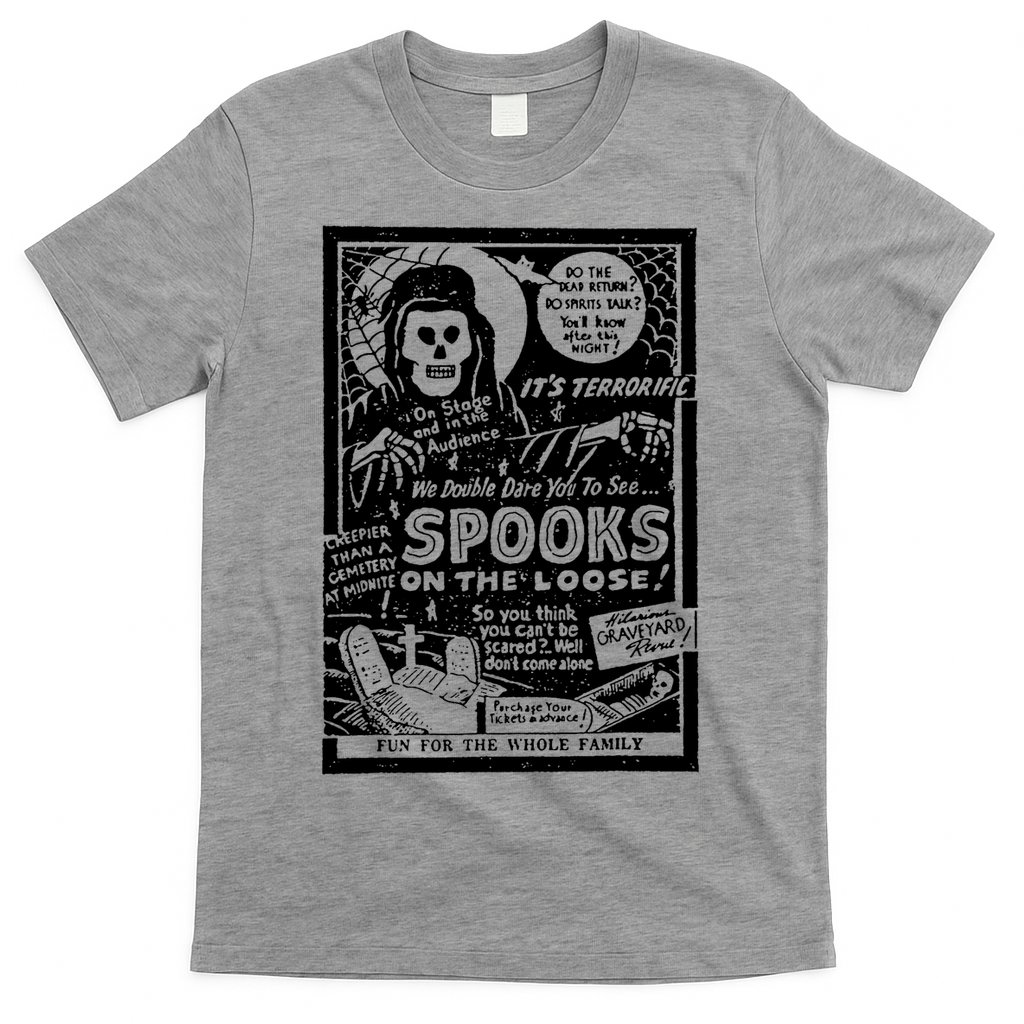 Vintage Halloween Skeleton Horror Movie Midnight Spook Show T-Shirt