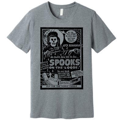 Vintage Halloween Skeleton Horror Movie Midnight Spook Show Premium T-Shirt