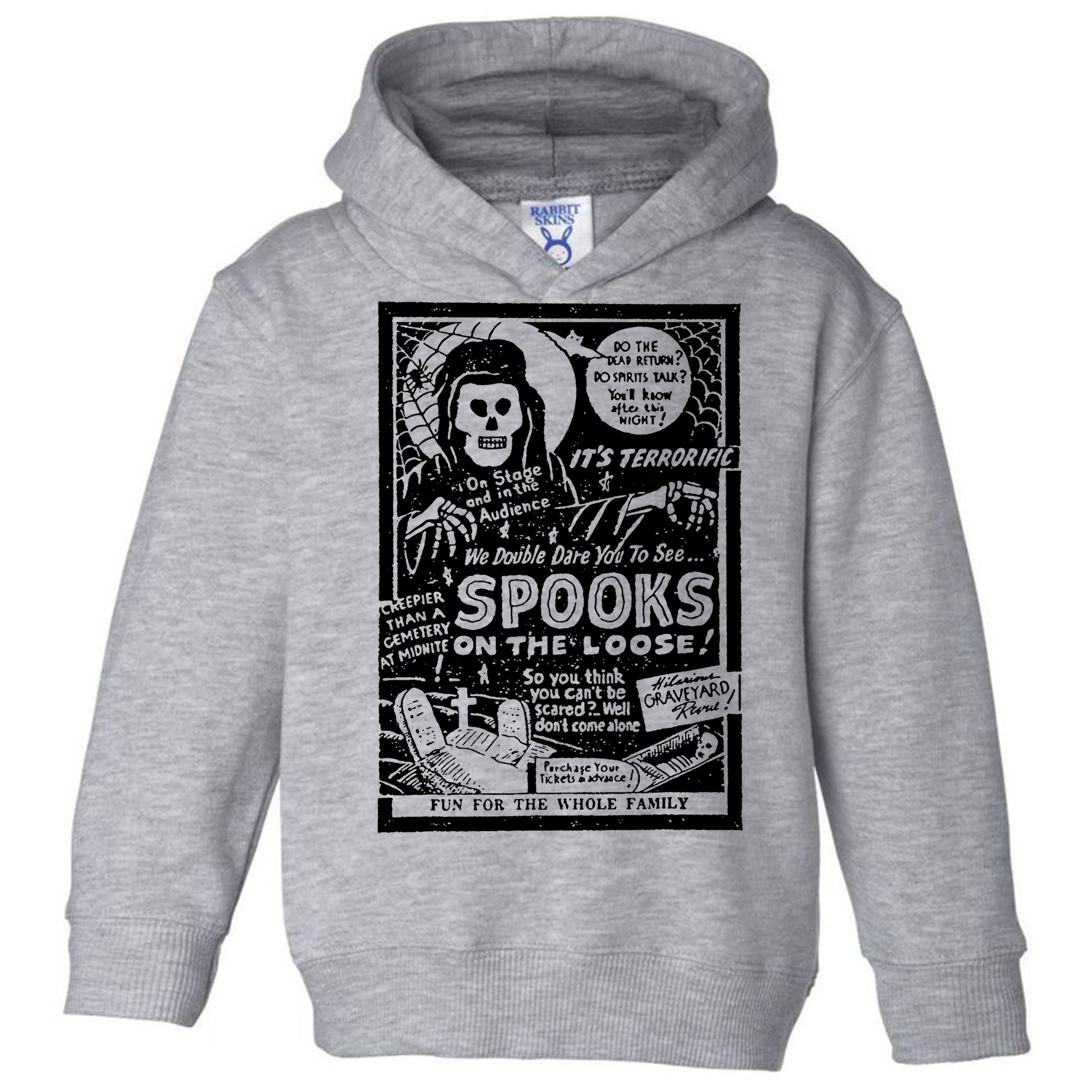 Vintage Halloween Skeleton Horror Movie Midnight Spook Show Toddler Hoodie