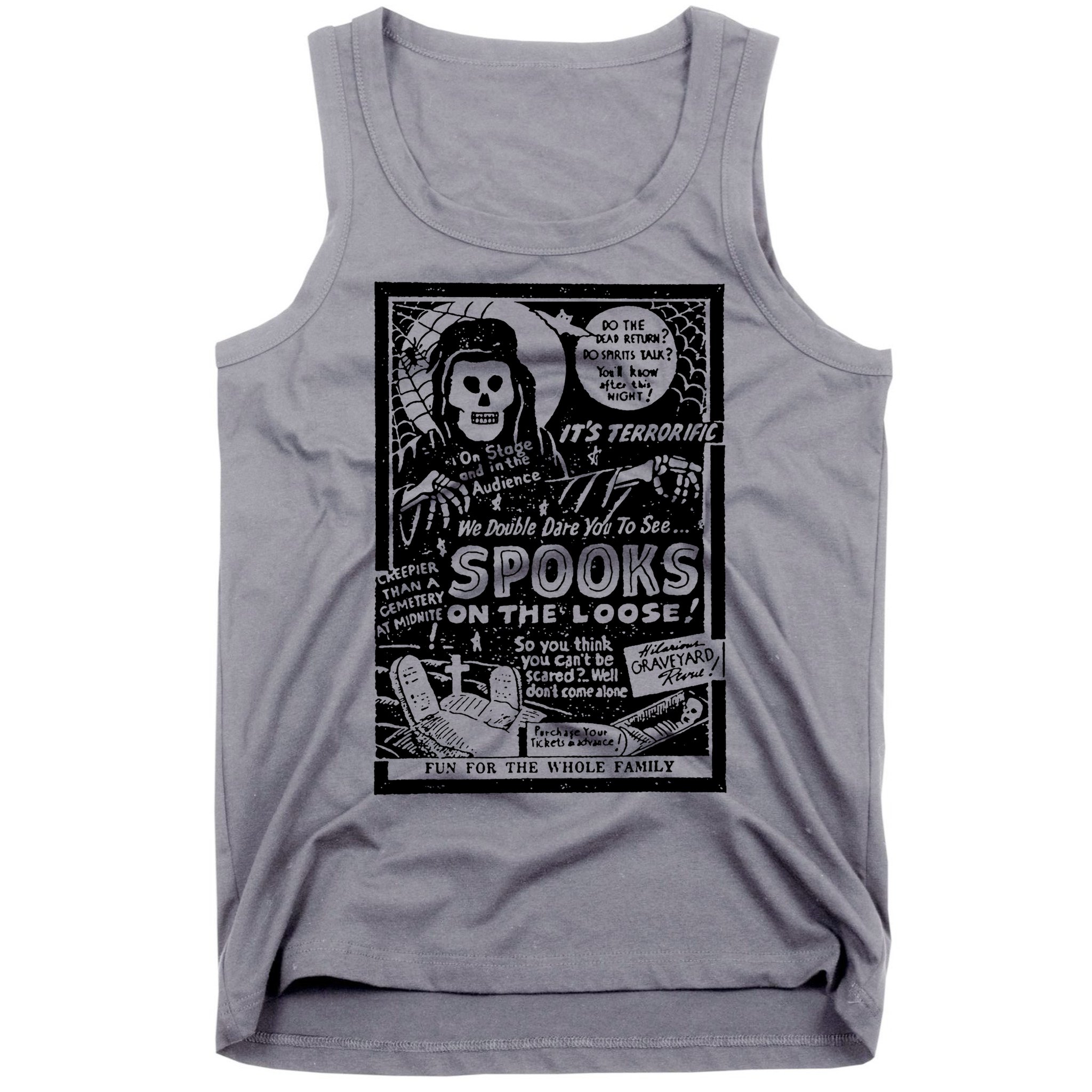 Vintage Halloween Skeleton Horror Movie Midnight Spook Show Tank Top