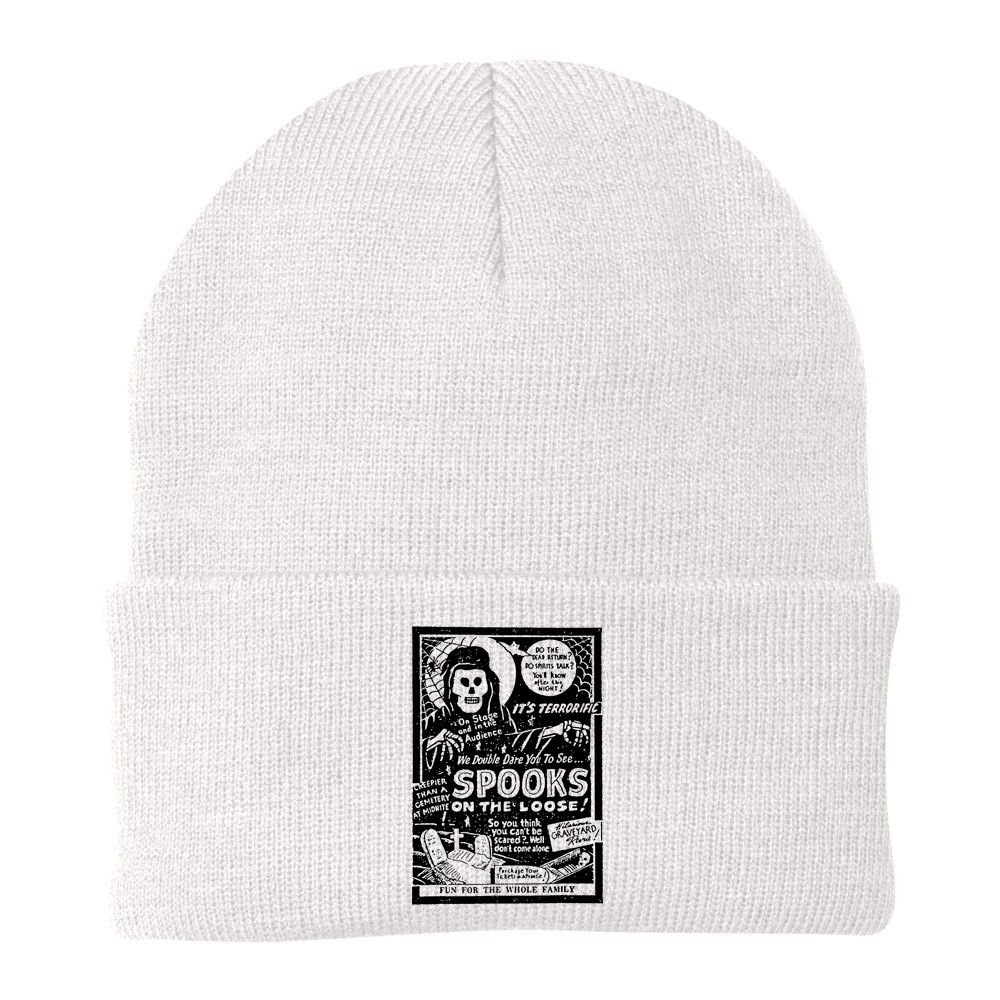Vintage Halloween Skeleton Horror Movie Midnight Spook Show Beanie