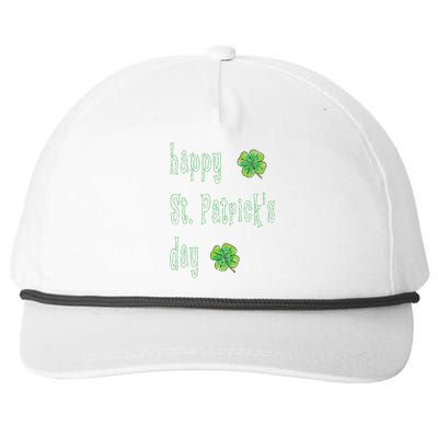 Vintage Happy St. Patrick's Day March 17th Saint Paddy Print Snapback Five-Panel Rope Hat