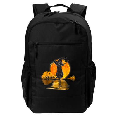 Vintage Halloween Scary Black Cat Witch Hat Moon Witchy Backpack