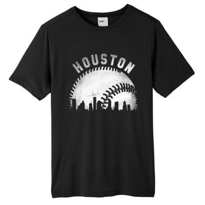 Vintage Houston Skyline City Baseball Tall Fusion ChromaSoft Performance T-Shirt