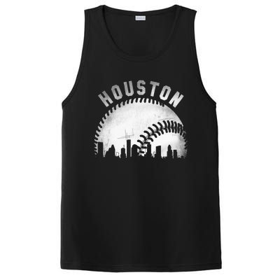 Vintage Houston Skyline City Baseball PosiCharge Competitor Tank