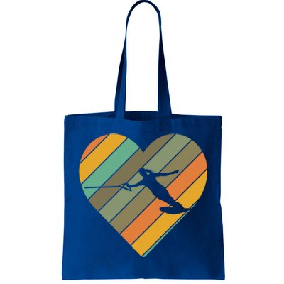 Vintage Heart Ski Rope Wave Lover Water Skiing Athletes Meaningful Gift Tote Bag