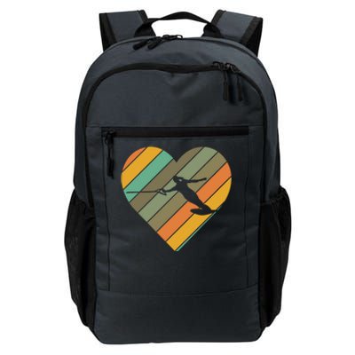 Vintage Heart Ski Rope Wave Lover Water Skiing Athletes Meaningful Gift Daily Commute Backpack