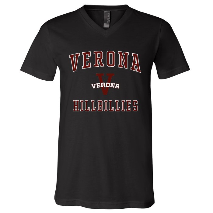 Verona High School Hillbillies V-Neck T-Shirt