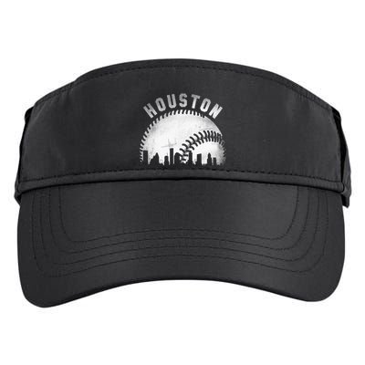 Vintage Houston Skyline City Baseball Adult Drive Performance Visor