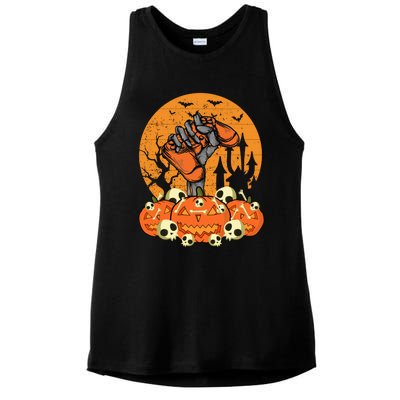 Vintage Halloween Skeleton Gamer Teens Gaming Gift Ladies PosiCharge Tri-Blend Wicking Tank