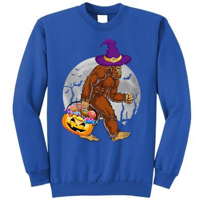 Vintage Halloween Scary Bigfoot Witch Hat Moon Witchy Gift Sweatshirt