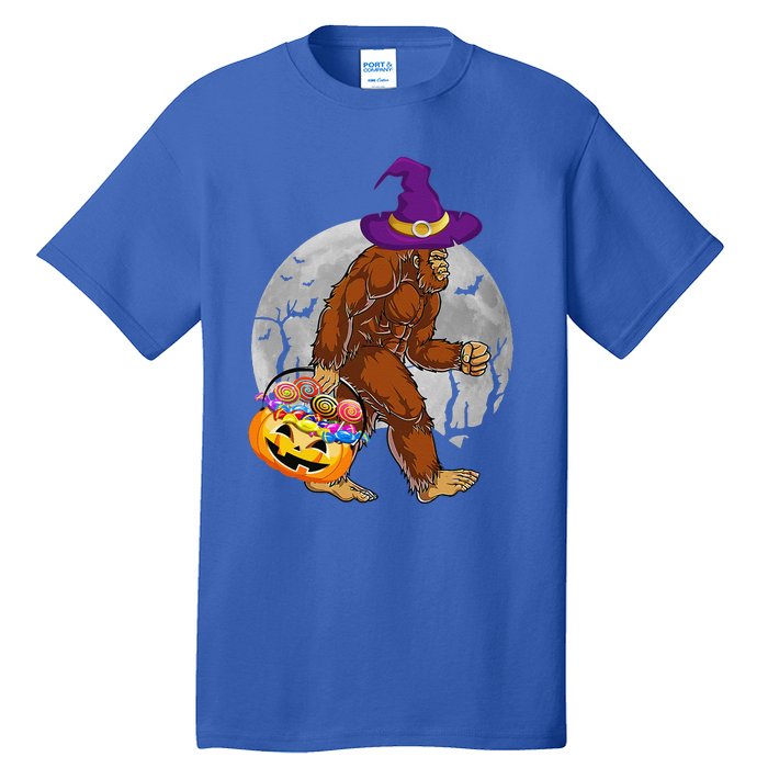 Vintage Halloween Scary Bigfoot Witch Hat Moon Witchy Gift Tall T-Shirt