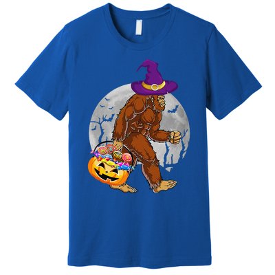 Vintage Halloween Scary Bigfoot Witch Hat Moon Witchy Gift Premium T-Shirt