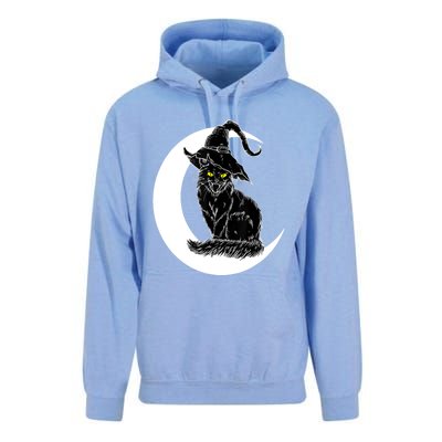 Vintage Halloween Scary Black Cat Witch Hat Moon Witchy Gift Great Gift Unisex Surf Hoodie