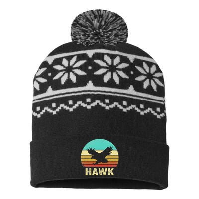 Vintage Hawk Sunset USA-Made Snowflake Beanie