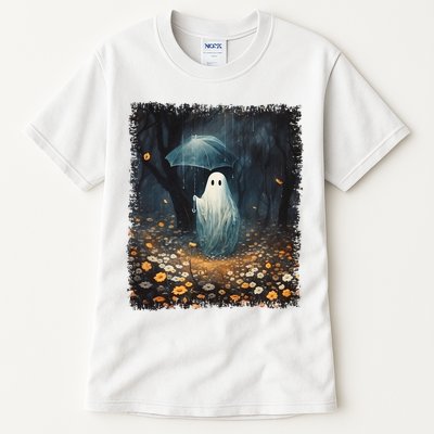 Vintage Halloween Spooky Ghost In The Forest Umbrella Gothic Tall T-Shirt