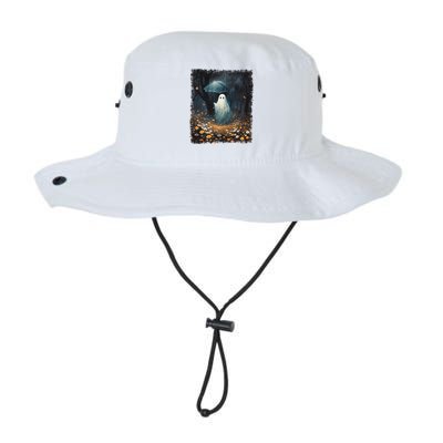 Vintage Halloween Spooky Ghost In The Forest Umbrella Gothic Bucket Hat