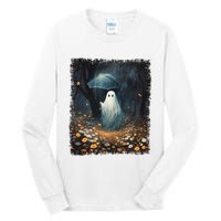 Vintage Halloween Spooky Ghost In The Forest Umbrella Gothic Tall Long Sleeve T-Shirt