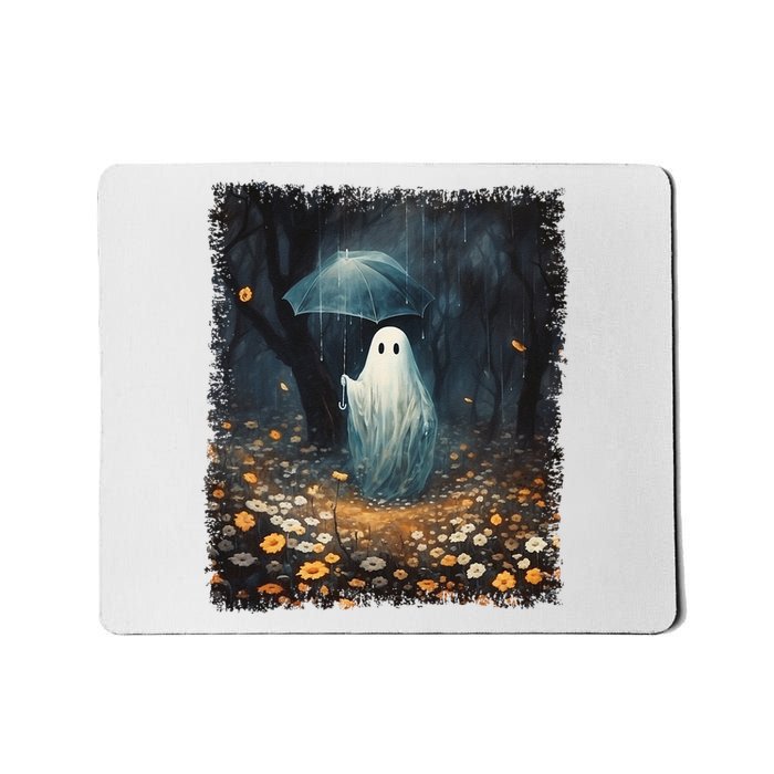 Vintage Halloween Spooky Ghost In The Forest Umbrella Gothic Mousepad