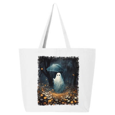 Vintage Halloween Spooky Ghost In The Forest Umbrella Gothic 25L Jumbo Tote