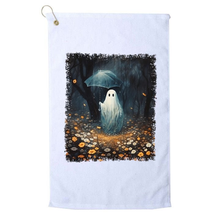 Vintage Halloween Spooky Ghost In The Forest Umbrella Gothic Platinum Collection Golf Towel