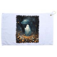 Vintage Halloween Spooky Ghost In The Forest Umbrella Gothic Grommeted Golf Towel