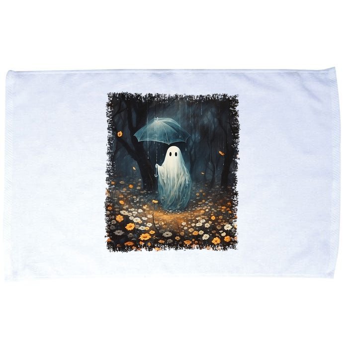 Vintage Halloween Spooky Ghost In The Forest Umbrella Gothic Microfiber Hand Towel