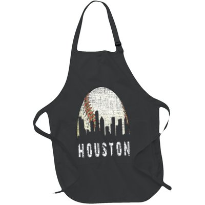 Vintage Houston Skyline City Baseball  Met At Gameday Apron
