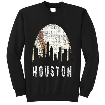 Vintage Houston Skyline City Baseball  Met At Gameday Sweatshirt