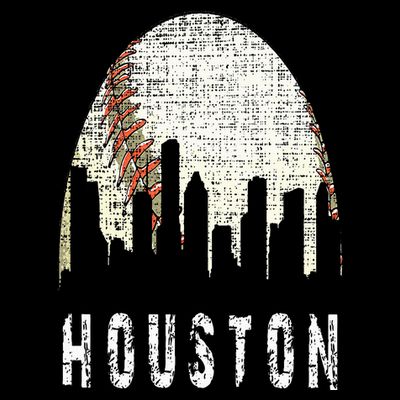 Vintage Houston Skyline City Baseball  Met At Gameday T-Shirt
