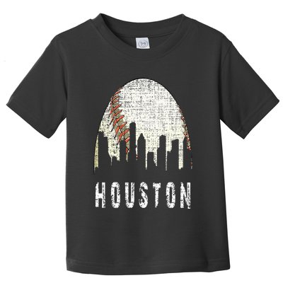 Vintage Houston Skyline City Baseball  Met At Gameday Toddler T-Shirt