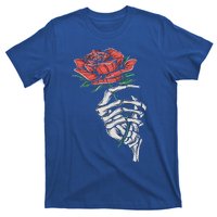 Vintage Halloween Skeleton Hand With A Rose Flower T-Shirt