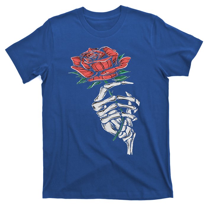 Vintage Halloween Skeleton Hand With A Rose Flower T-Shirt