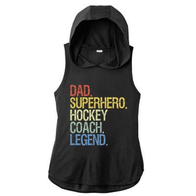 Vintage Hockey Saying Coach Ice Hockey Player Ladies PosiCharge Tri-Blend Wicking Draft Hoodie Tank