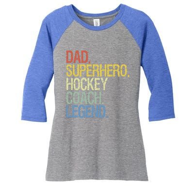 Vintage Hockey Saying Coach Ice Hockey Player Women's Tri-Blend 3/4-Sleeve Raglan Shirt