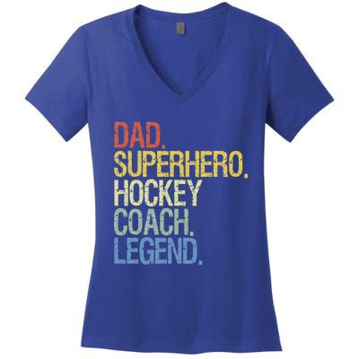 Vintage Hockey Saying Coach Ice Hockey Player Women's V-Neck T-Shirt